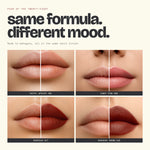 Alix Avien Satin Touch Lipstick worn in Pastel Apricot 801, Candy Pink 806, Bordeaux 827 and Mahogany Brown 828