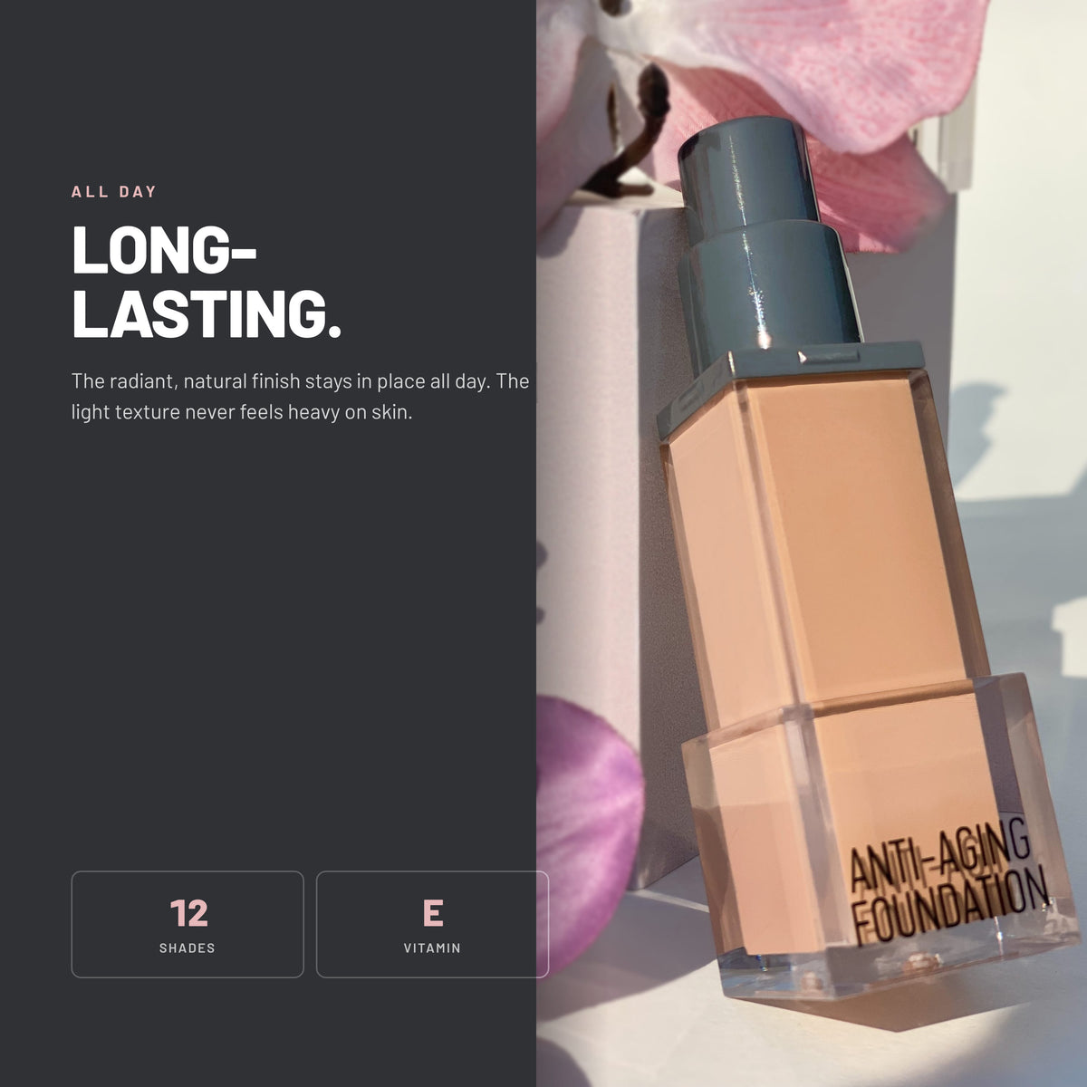 Alix Avien Anti-Aging Foundation bottle with flowers