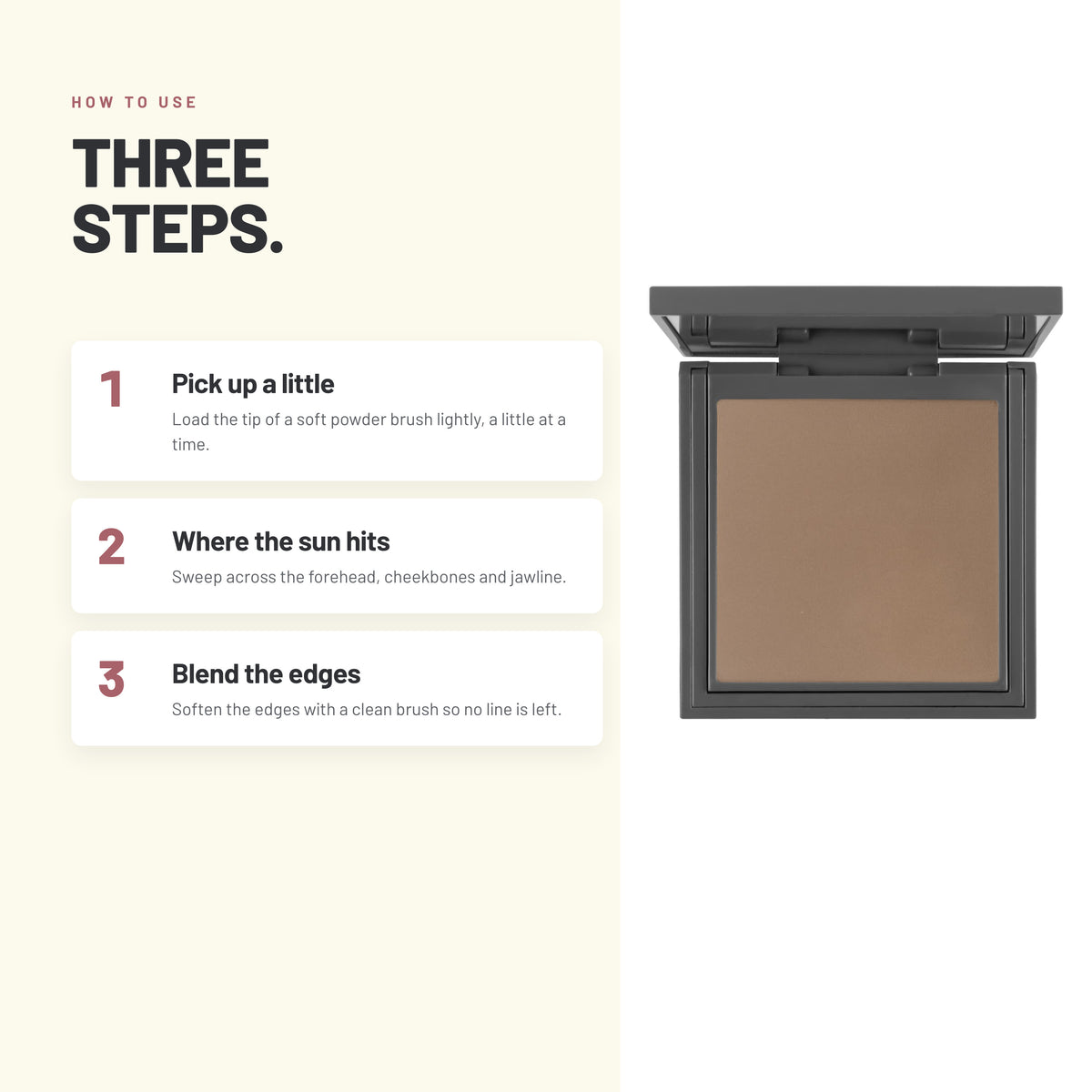 How to apply Alix Avien Bronzing Powder in three steps