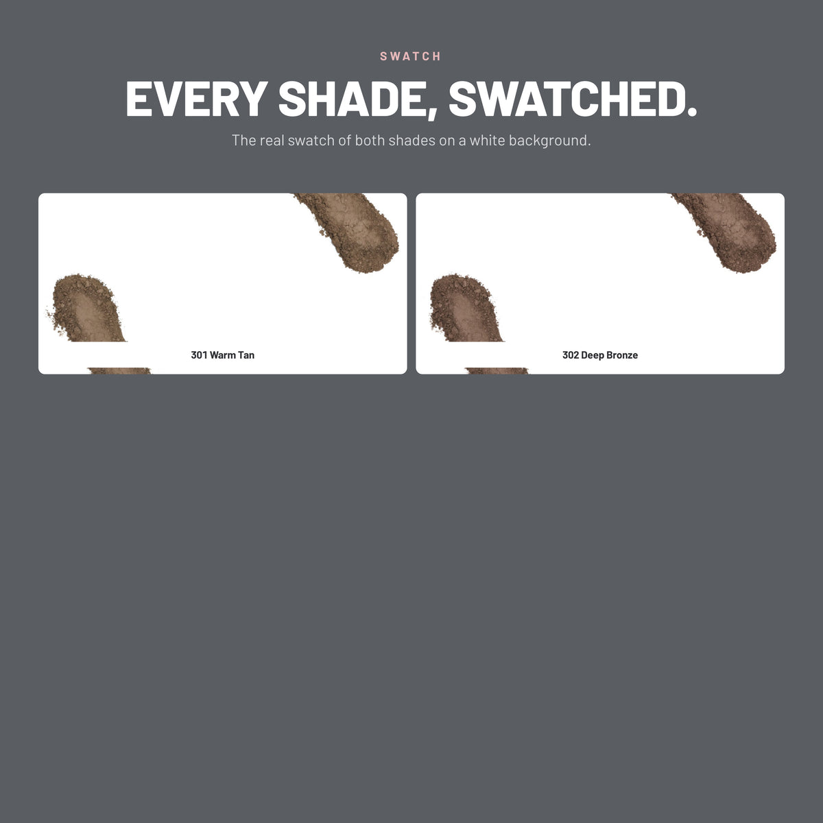 Alix Avien Bronzing Powder swatches – 301 Warm Tan and 302 Deep Bronze