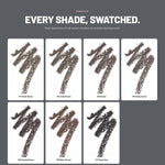 Alix Avien Eyebrow Expert Powdery Liner swatches – all seven shades