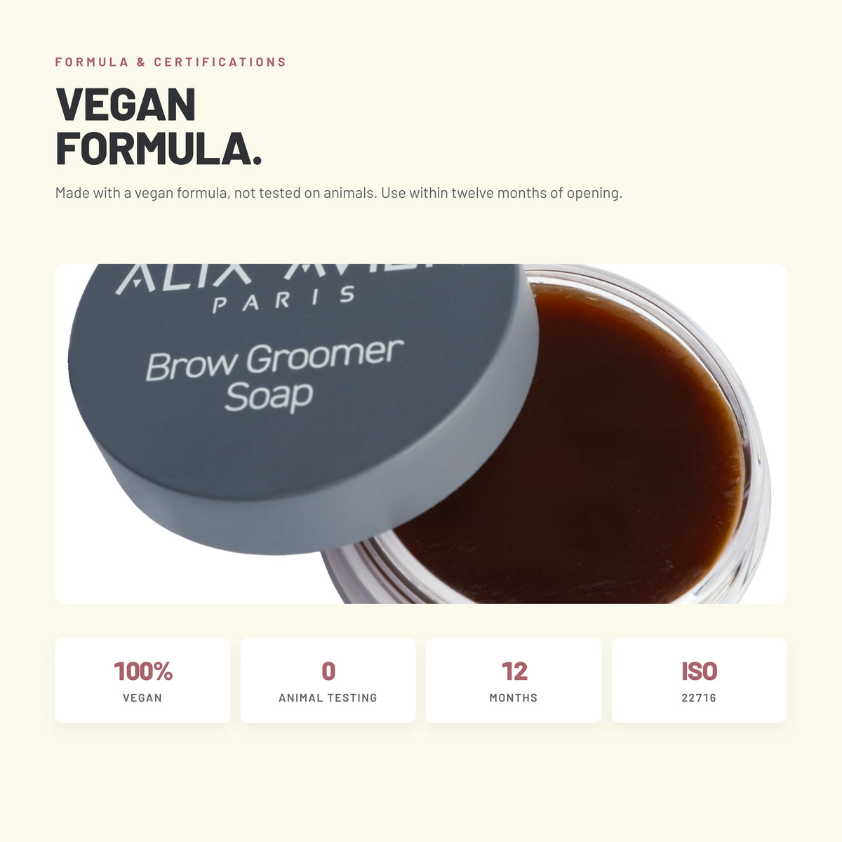 Alix Avien Brow Groomer Soap – vegan formula