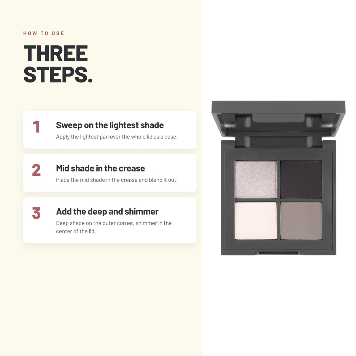How to use the Alix Avien quad eyeshadow palette in three steps