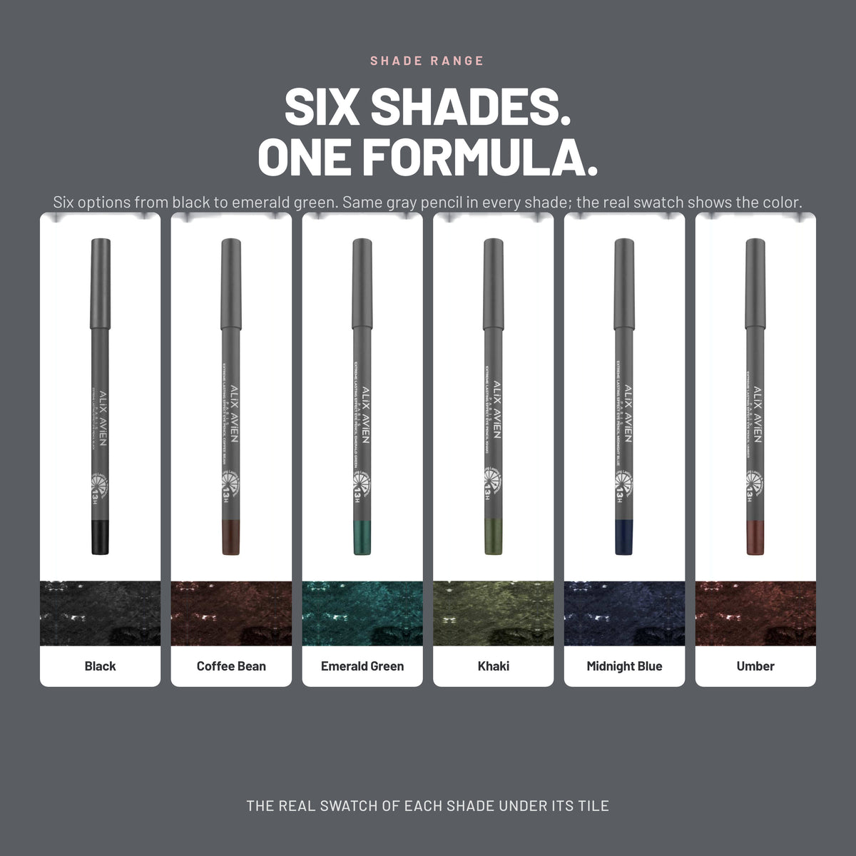 Alix Avien Extreme Lasting Effect Eye Pencil – six shades with swatches