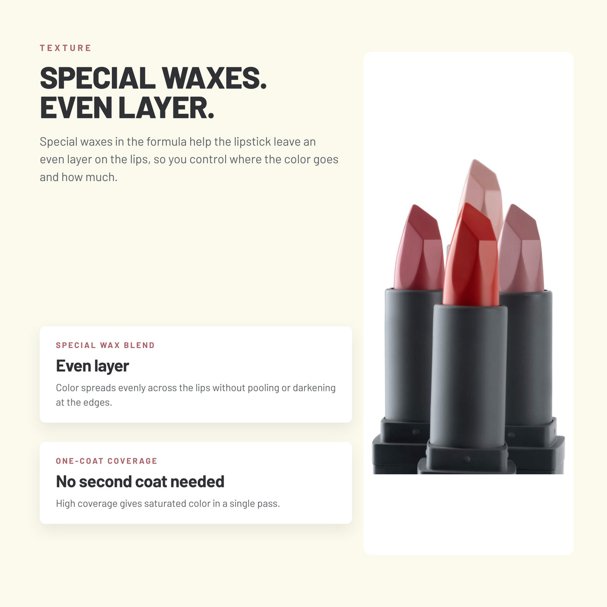 Alix Avien Glossy Lipstick bullets – creamy texture with special waxes