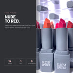 Alix Avien Glossy Lipstick bullets in pink, coral and red shades