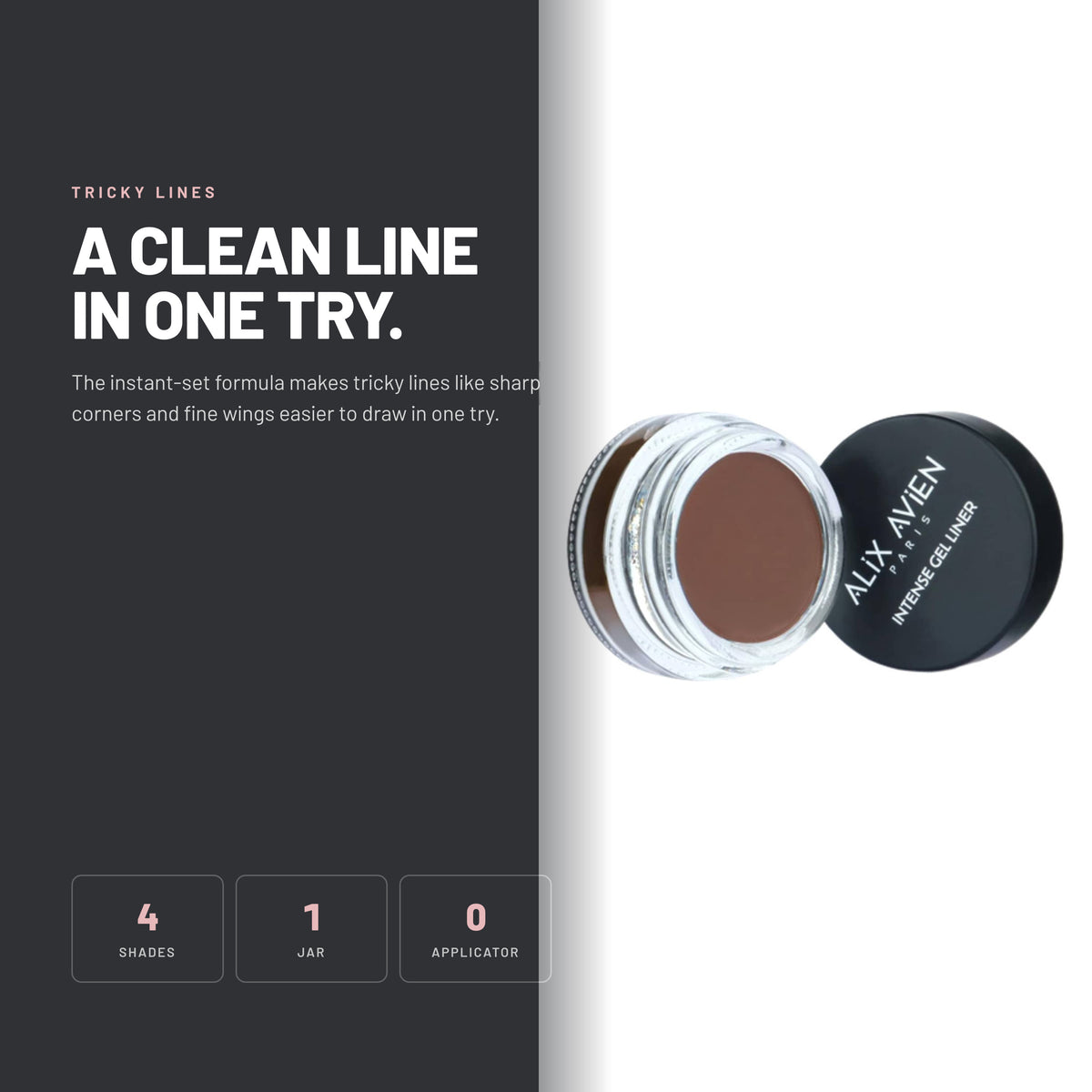 Alix Avien Intense Gel Liner open jar in brown
