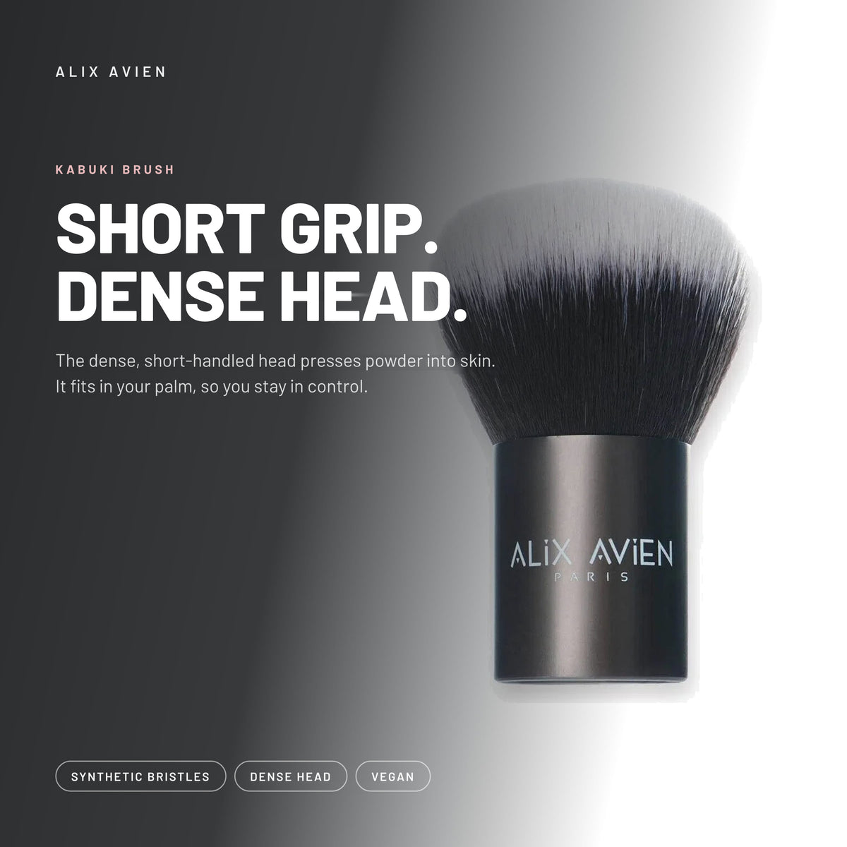 Alix Avien Kabuki Brush with dense synthetic bristles