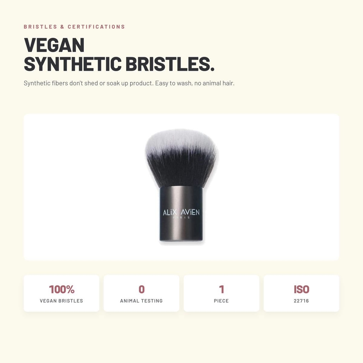 Alix Avien Kabuki Brush – vegan synthetic bristles