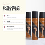 How to apply Alix Avien Leg & Body Foundation Spray in three steps
