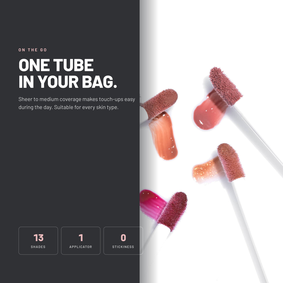 Alix Avien Lip Gloss applicators and swatches