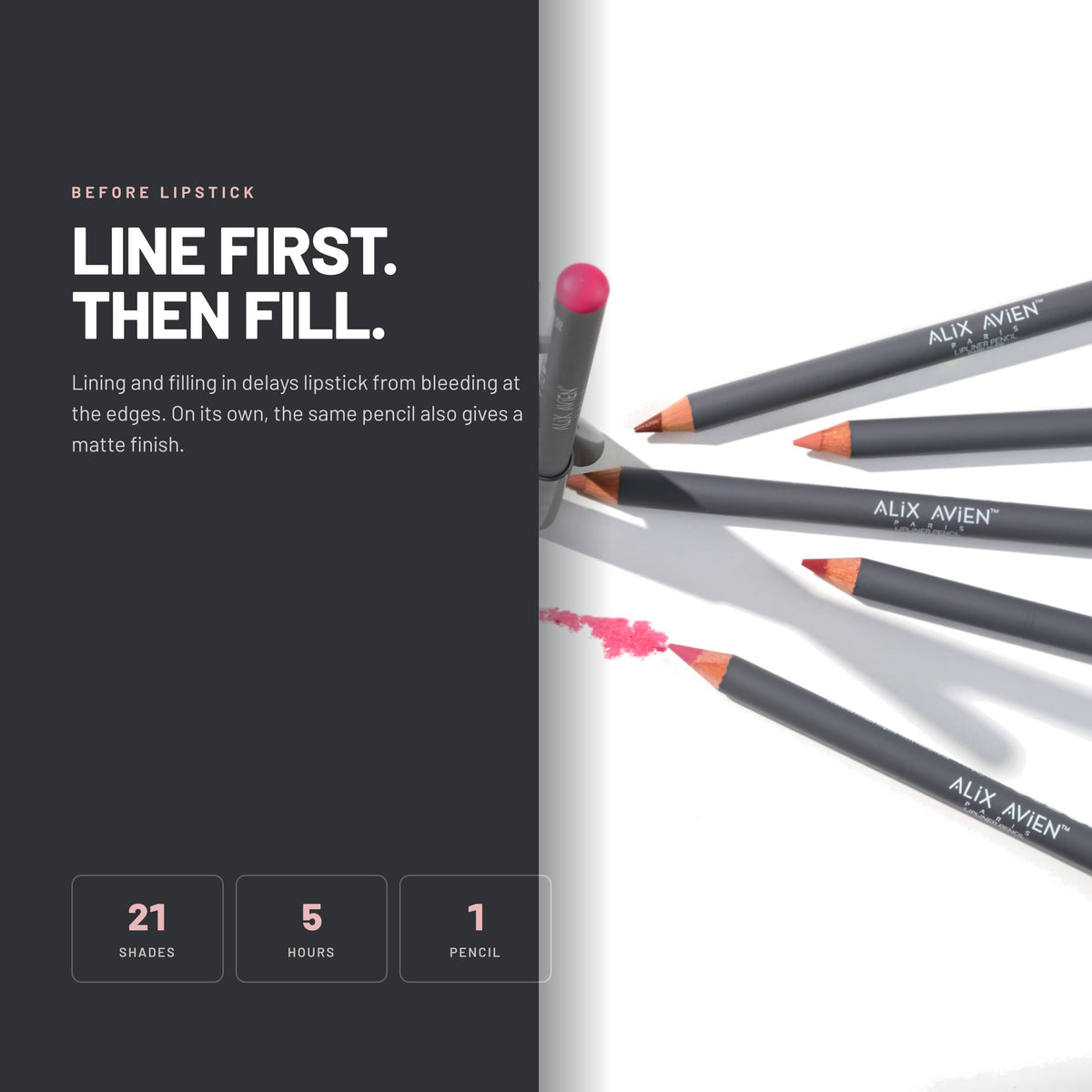 Alix Avien Lipliner Pencils with a pink swatch