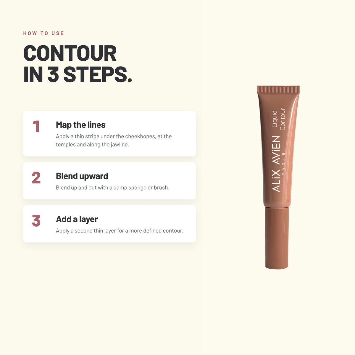 How to apply Alix Avien Liquid Contour in three steps