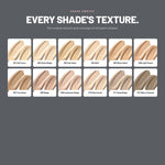 Alix Avien Liquid Foundation swatches of all twelve shades