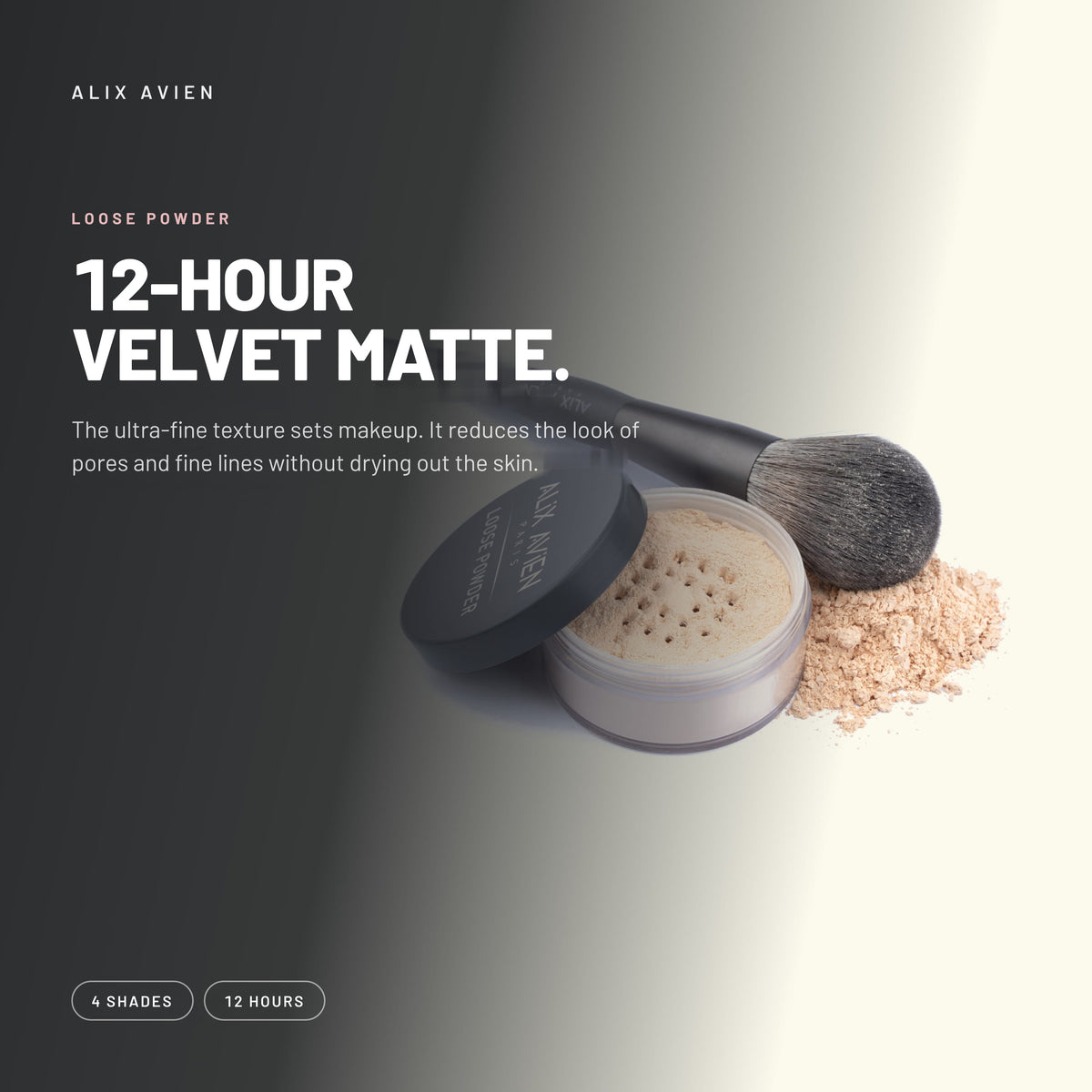 Alix Avien Loose Powder jar with sifter and brush