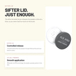 Alix Avien Loose Powder – open jar showing the perforated sifter