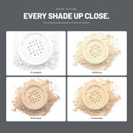Close-up of all four Alix Avien Loose Powder shades