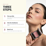 How to apply Alix Avien Lumi Color Powder Blush in three steps