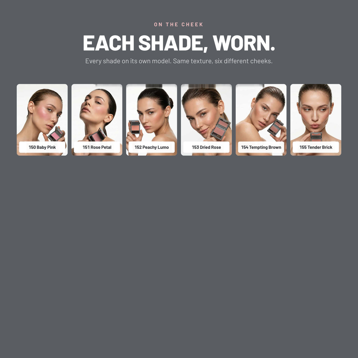 Alix Avien Lumi Color Powder Blush worn on models – six shades