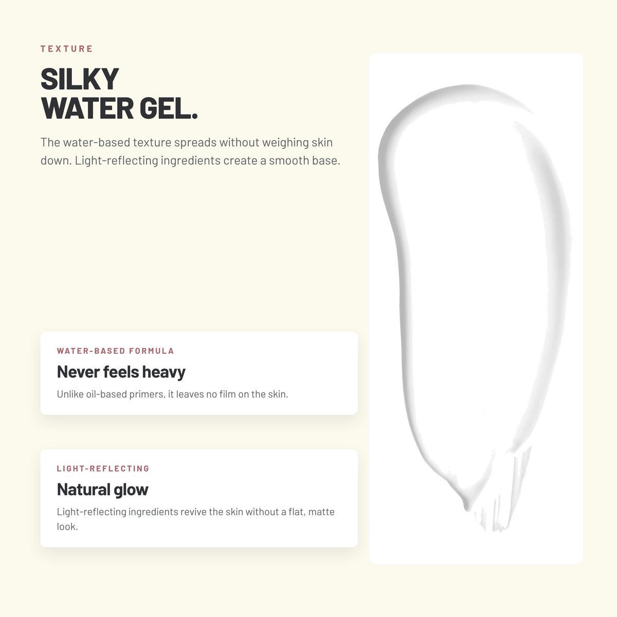 Alix Avien Luminous Face Primer silky water-gel texture swatch
