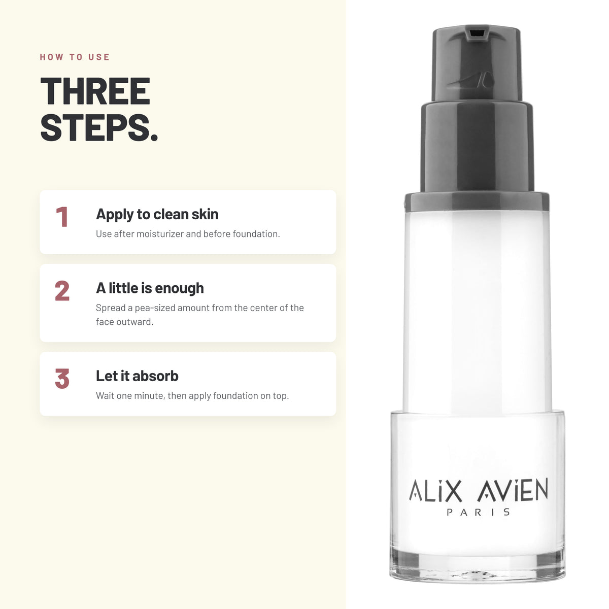 How to use Alix Avien Luminous Face Primer in three steps