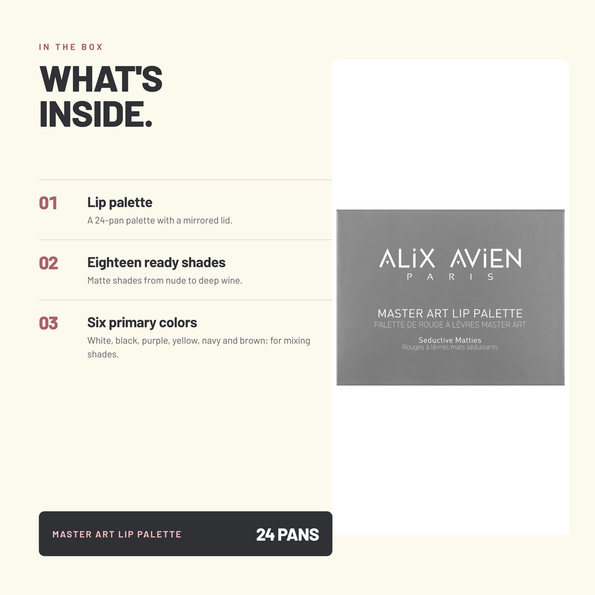 What's in the box – Alix Avien Master Art Lip Palette