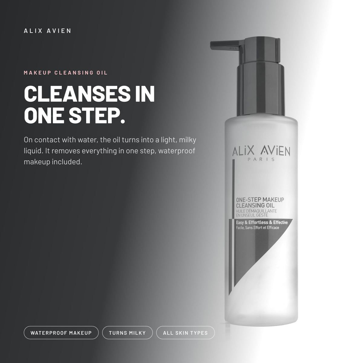Alix Avien One Step Makeup Cleansing Oil pump bottle