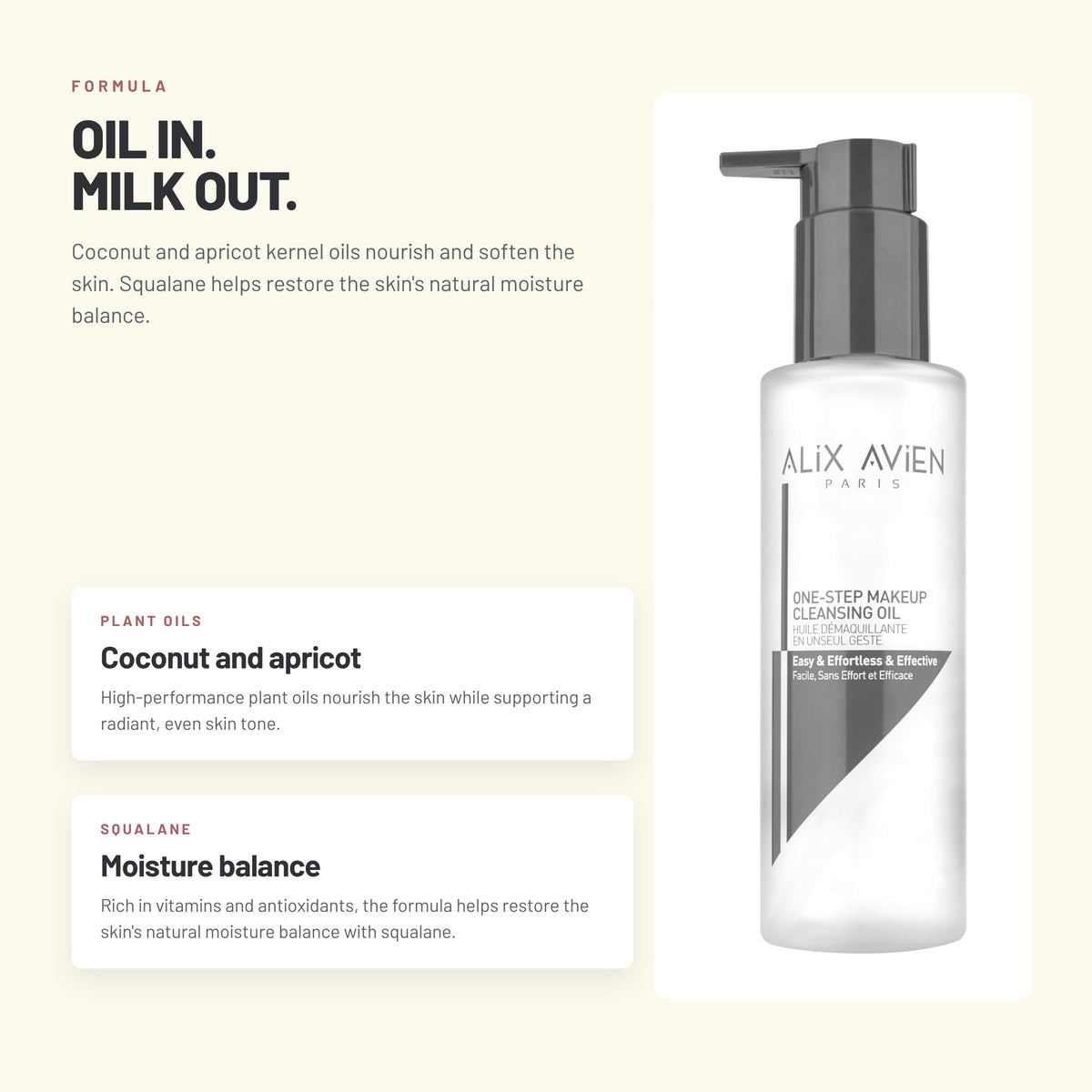 Alix Avien One Step Makeup Cleansing Oil pump bottle