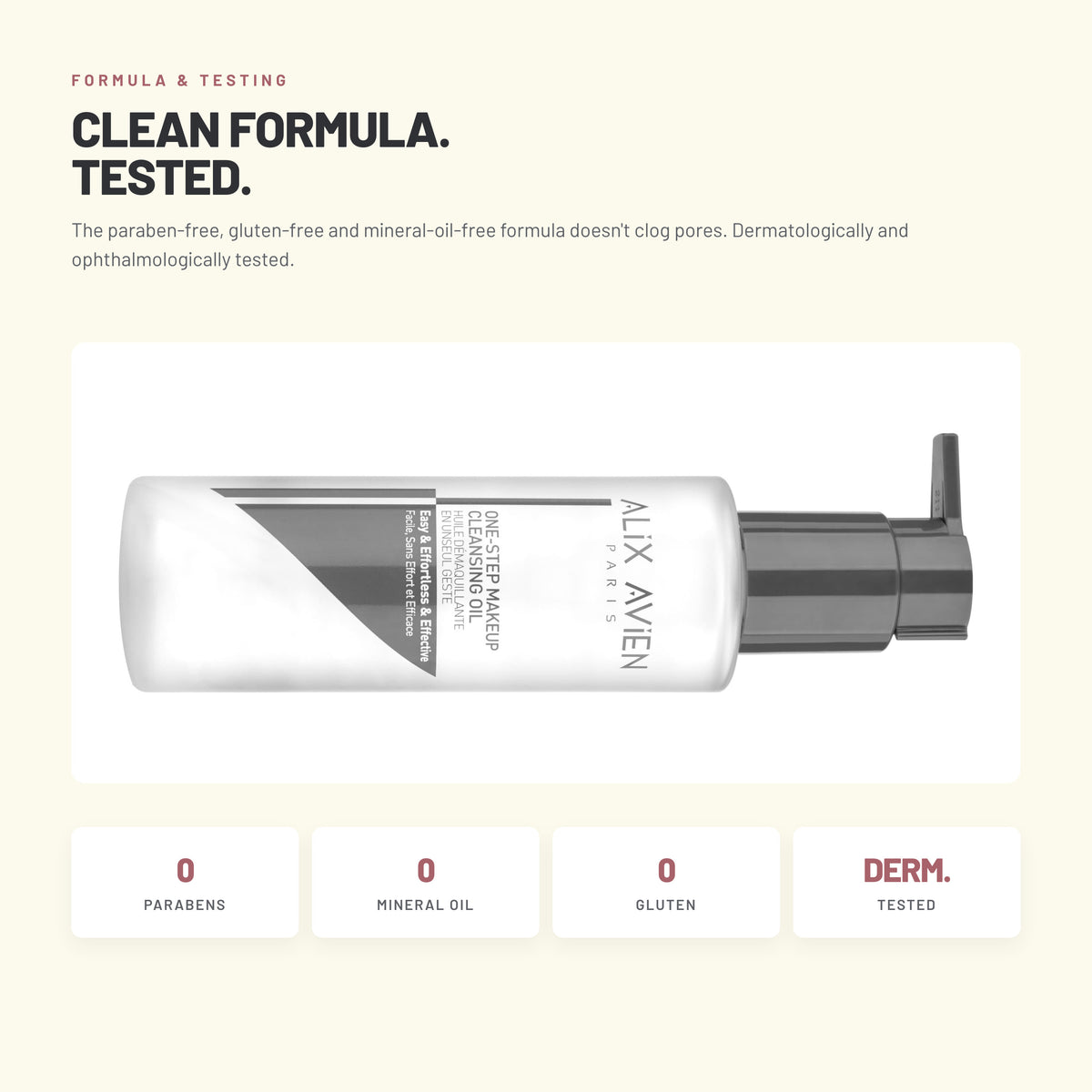 Alix Avien One Step Makeup Cleansing Oil bottle on white