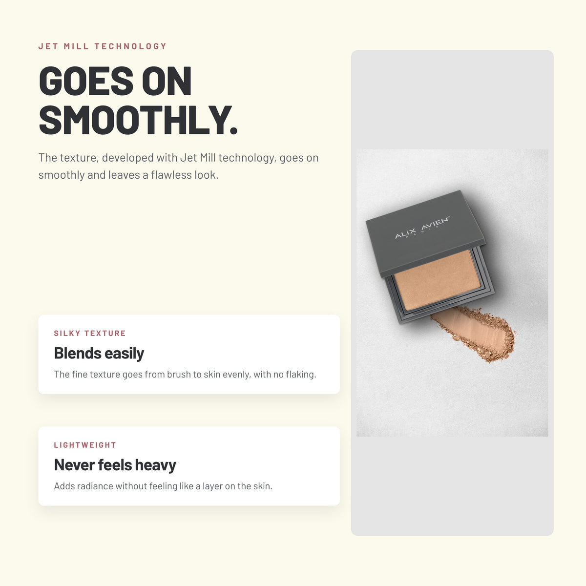 Alix Avien Powder Highlighter compact with a powder swatch
