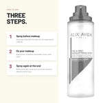 How to use Alix Avien Pre & Post Makeup Fixing Spray in three steps