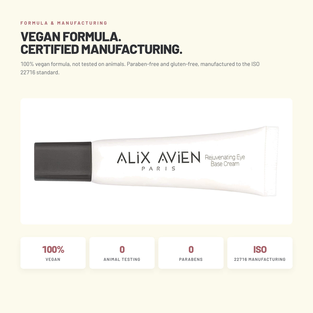 Alix Avien Rejuvenating Eye Base Cream – vegan formula, ISO 22716 manufacturing