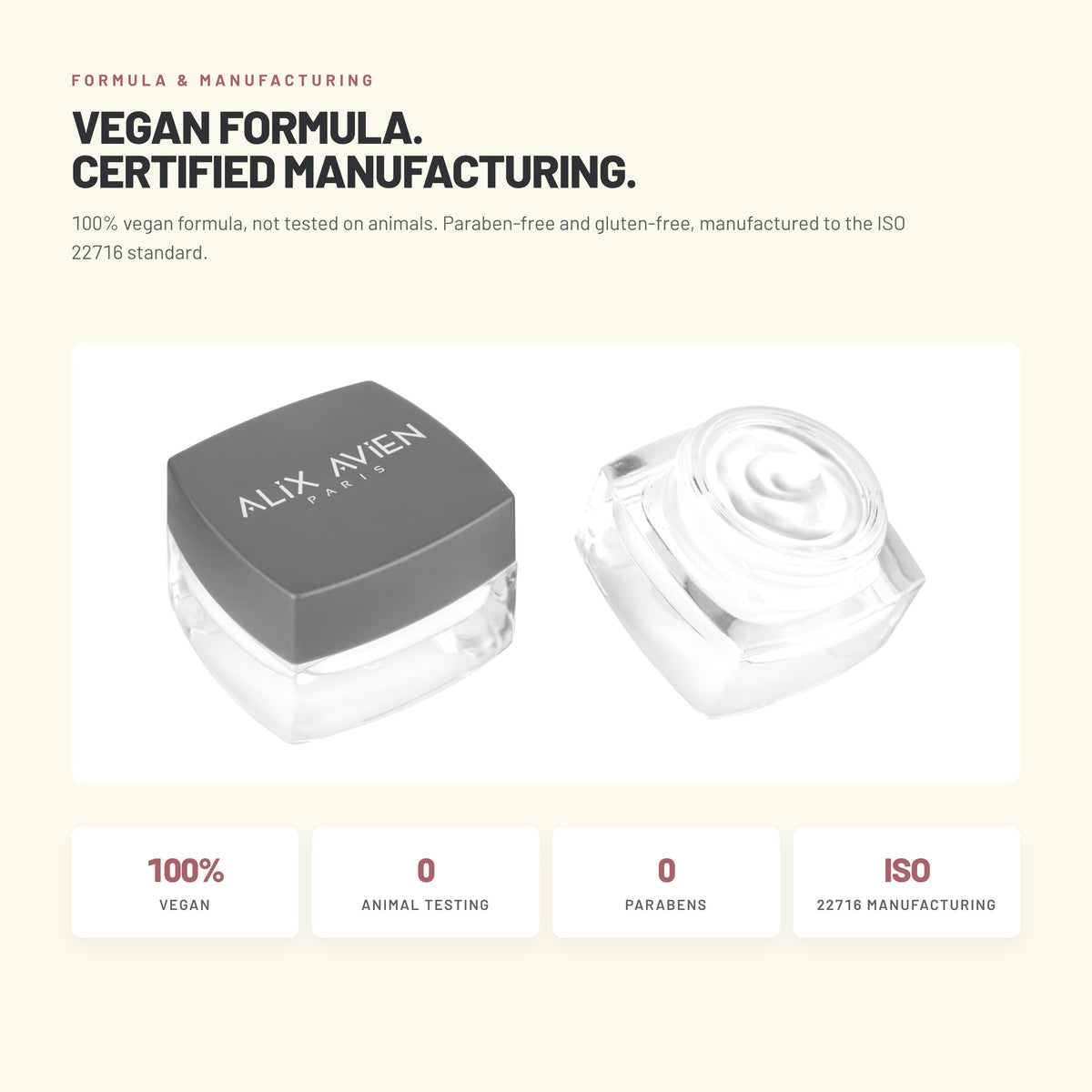 Alix Avien Rejuvenating Face Base Cream – vegan formula, ISO 22716 manufacturing