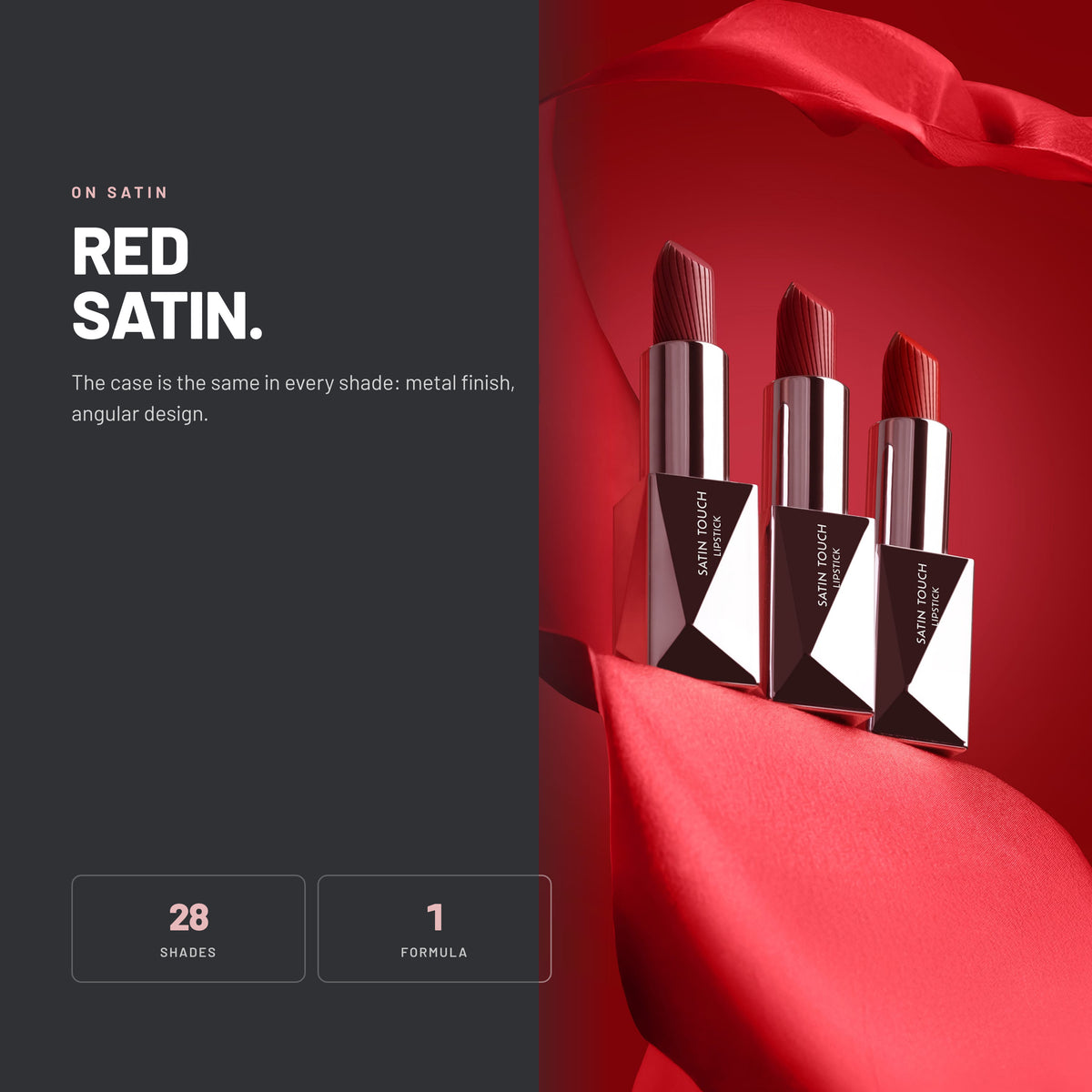 Alix Avien Satin Touch Lipsticks on red satin