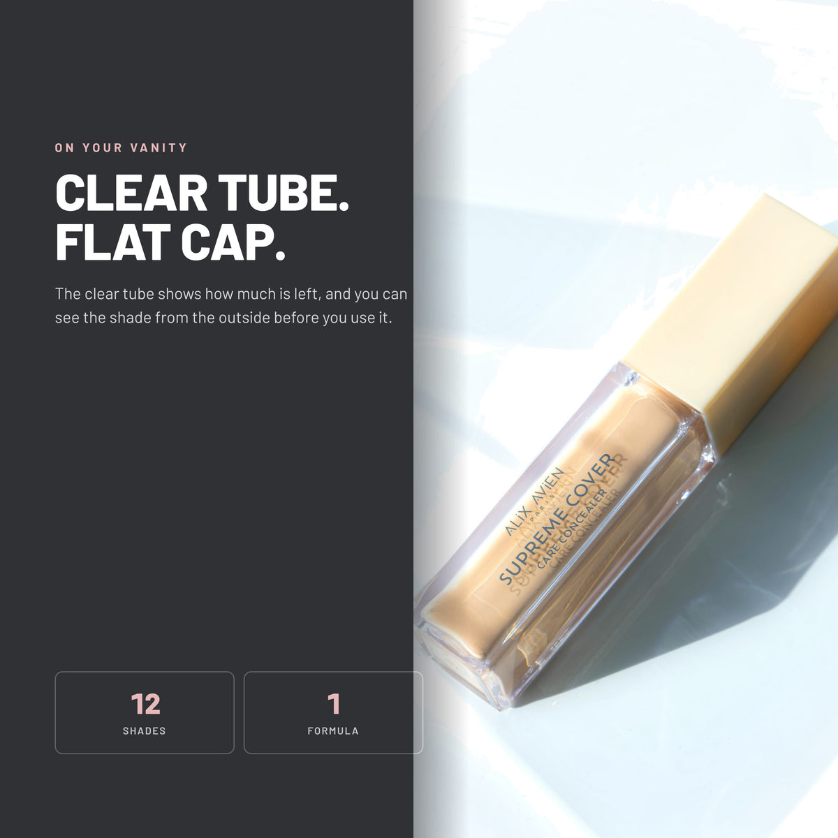 Alix Avien Supreme Cover Concealer clear tube with flat cap