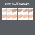 Swatches of all 12 Alix Avien Supreme Cover Concealer shades, 901 to 912