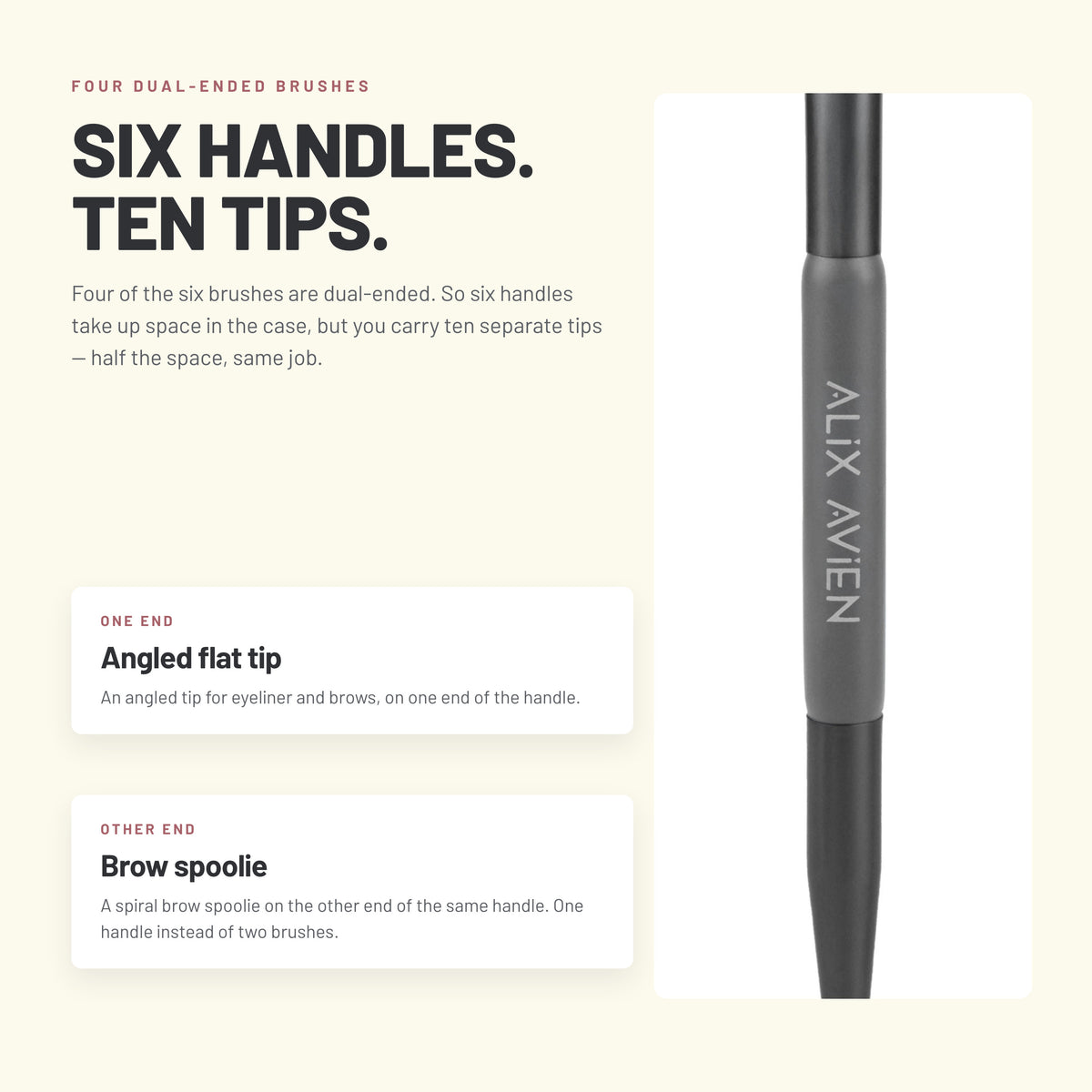 Alix Avien Mini Travel Brush Set – dual-ended brush