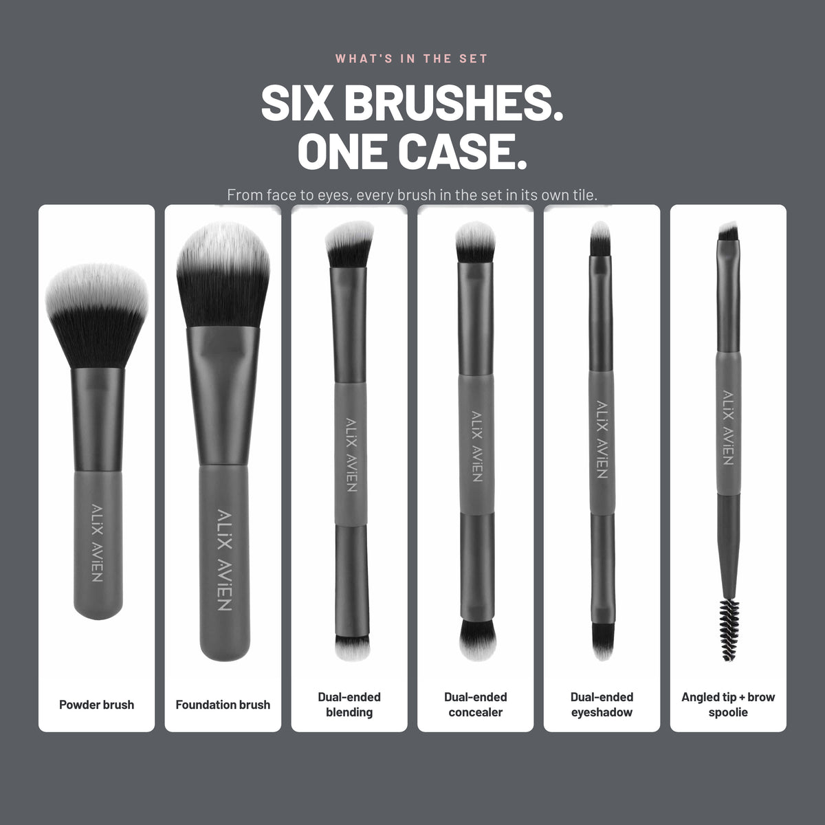 Alix Avien Mini Travel Brush Set – all six brushes