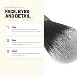 Which brush in the Alix Avien Mini Travel Brush Set to use for face, eyes and detail