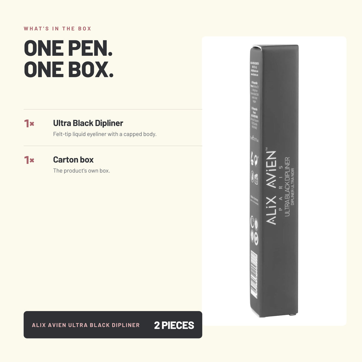 What's in the box – Alix Avien Ultra Black Dipliner and carton