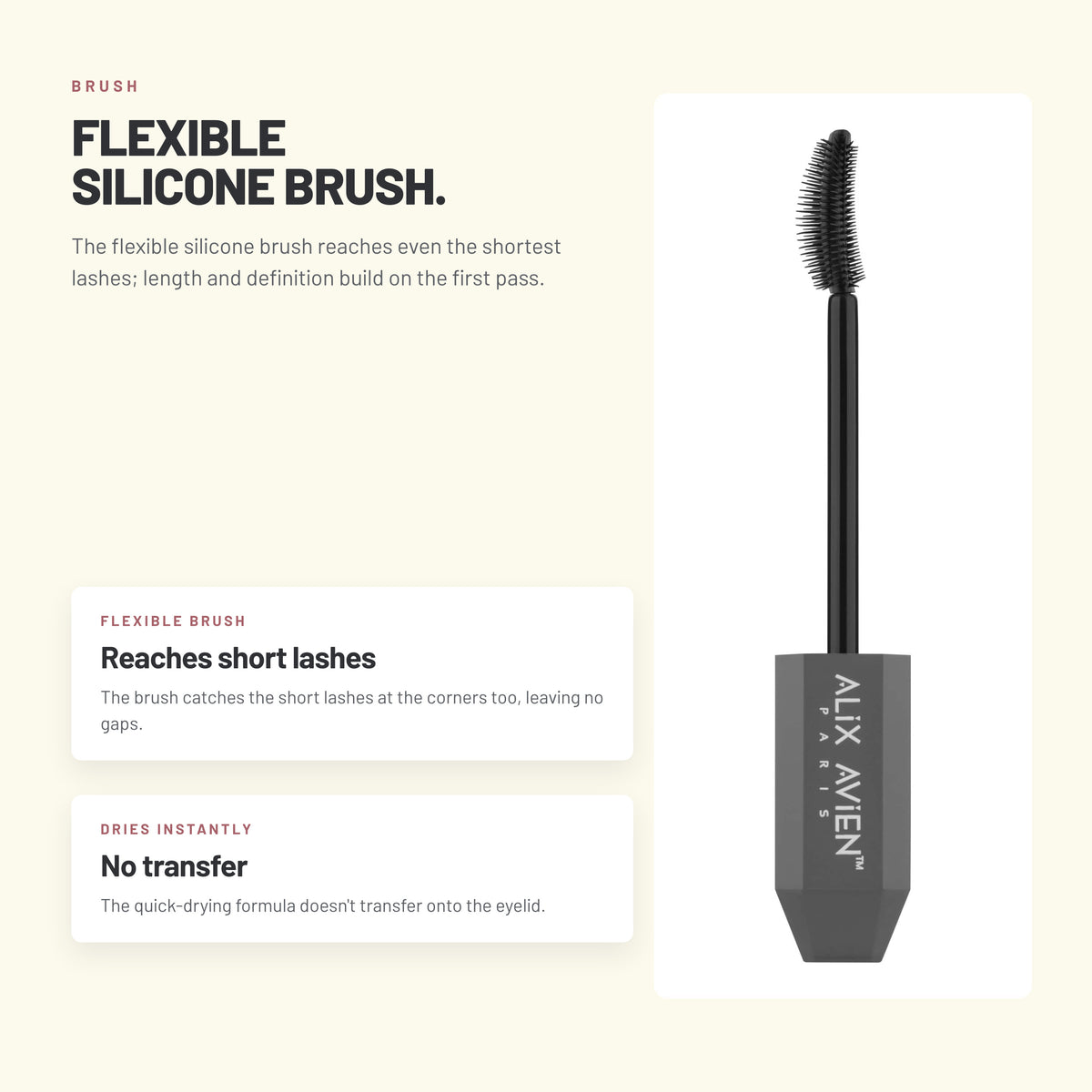 Alix Avien Volume Mascara – flexible silicone brush